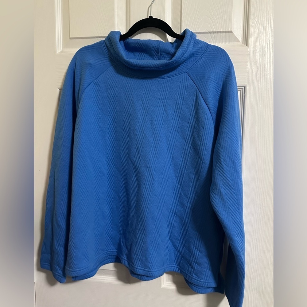 Tek Gear Women's Cowl Neck Blue Long-sleeve Pullover